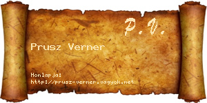 Prusz Verner névjegykártya